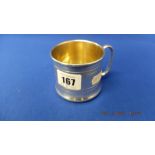 A silver plated child's cup