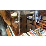 An oak book table and a locker