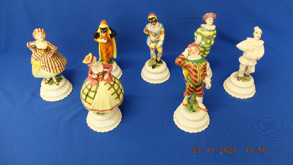 Seven assorted figures, Jesters etc.