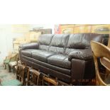 A leather three seater sofa