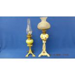 Two Victorian Peg lamps;