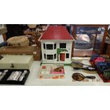 A vintage dolls house inc. furniture etc.