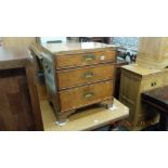 A small three drawer military chest