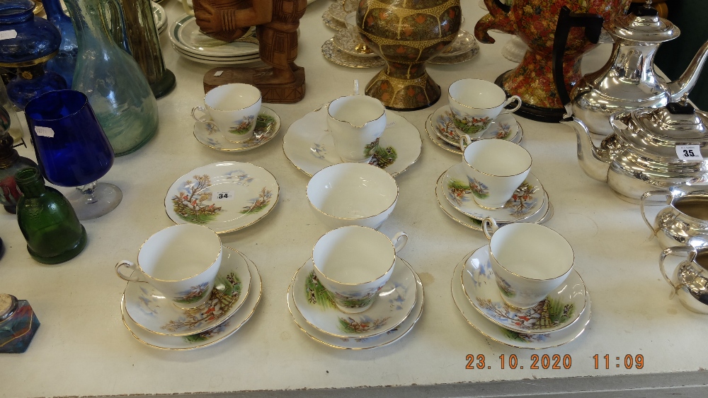 A Regency bone china tea set,
