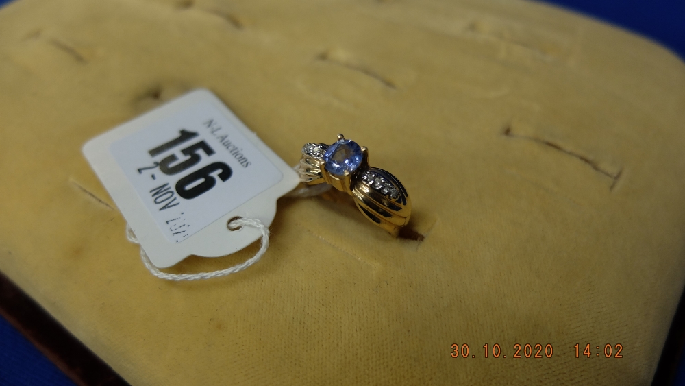 A 14ct gold sapphire and diamond ring - Image 2 of 2