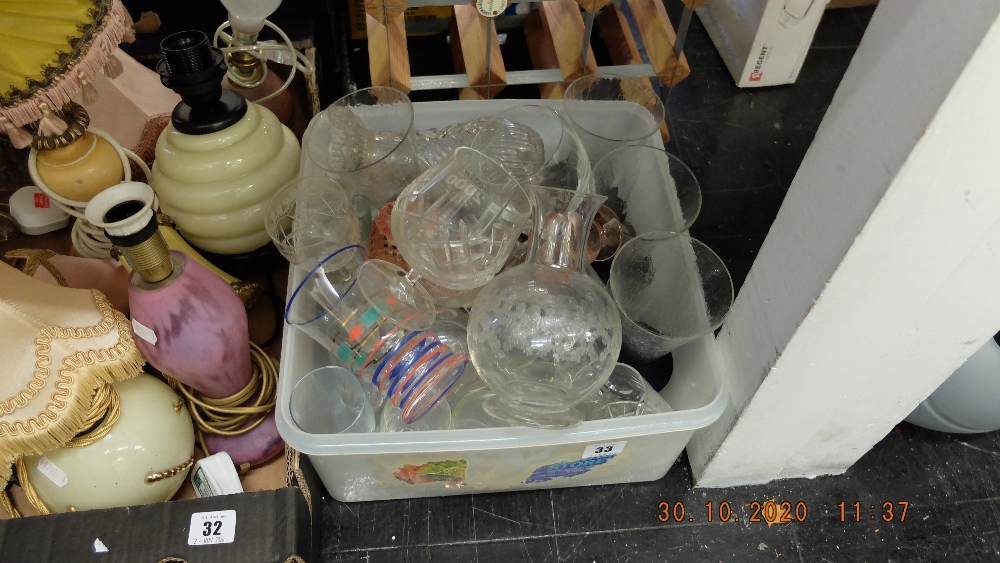 A box of glassware