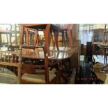 A regency style table, six chairs,