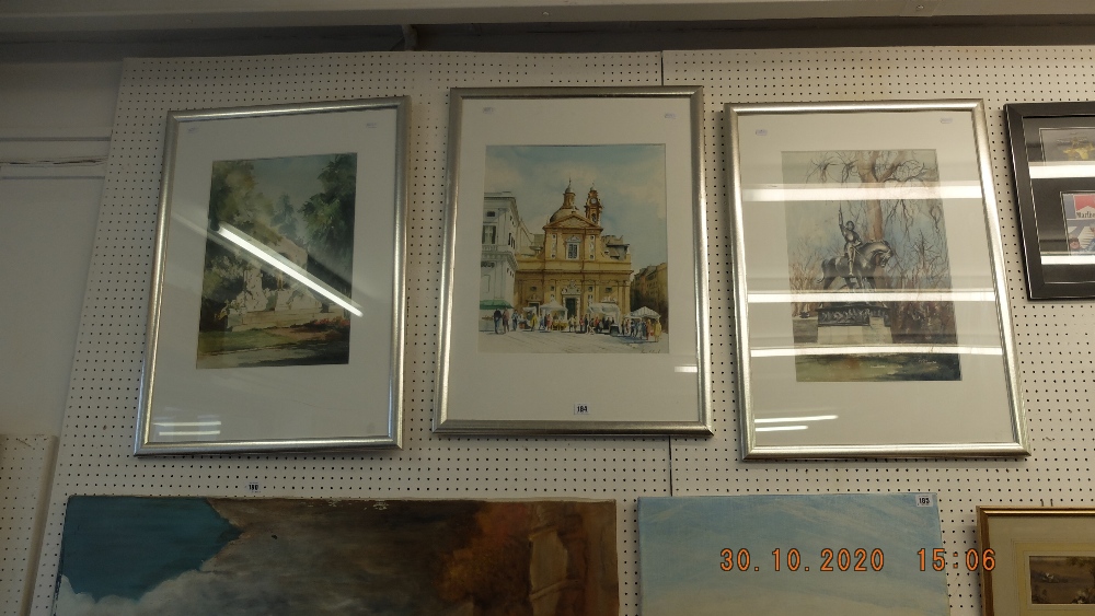 Three framed watercolours, - Image 2 of 2