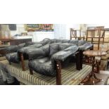 A leather three piece suite, by Lafer,