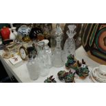 A collection of decanters and glassware