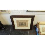 Three framed and glazed Hunting scenes,by Frank Paton 'A meeting of the unemployed',
