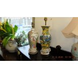 Two oriental table lamps