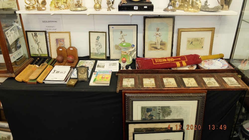 A large collection of cricket memorabilia