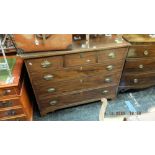 A Georgian chest of six drawers