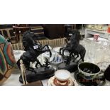 A pair of spelter Marley horses