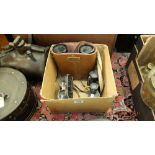 Three old binoculars