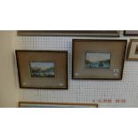 A pair of framed watercolours,