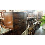 A Georgian chest of five drawers