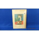 A Picasso proof print, 'Portriat De Jacqueline aux fleurs', 1954,Vallauris edition, gallery D'art,