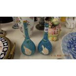 A pair of Japanese bottle vases,