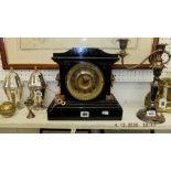 A Victorian slate mantle clock