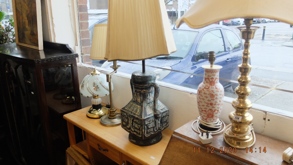 A large 1960's retro pottery lamp, - Image 3 of 3