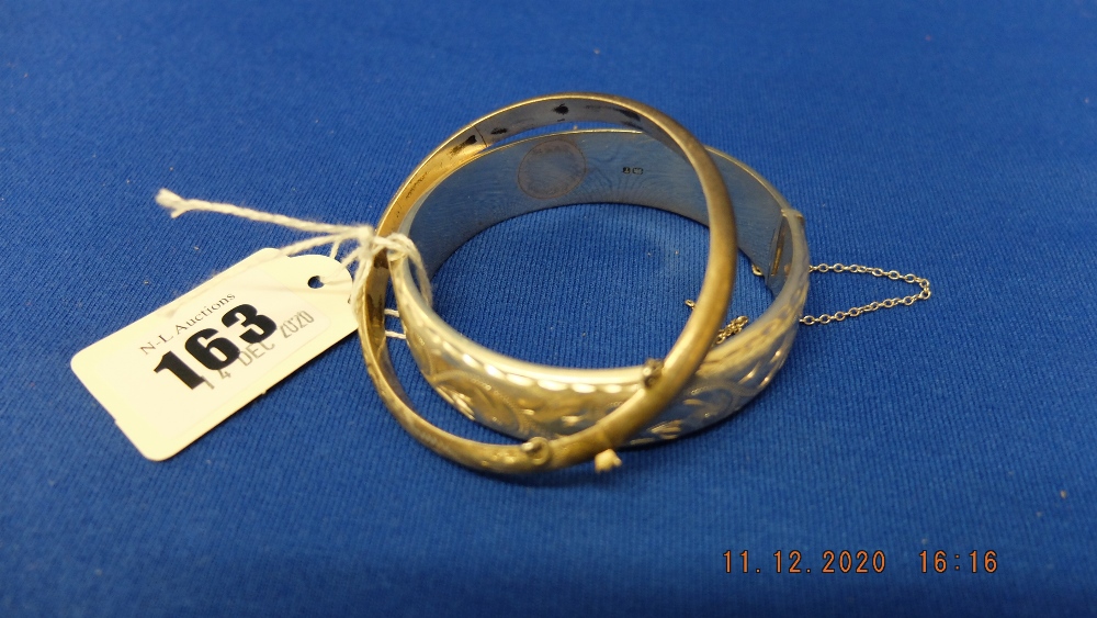 Two silver bangles