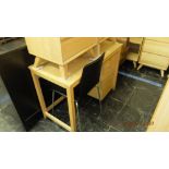 An oak desk, pedestal,