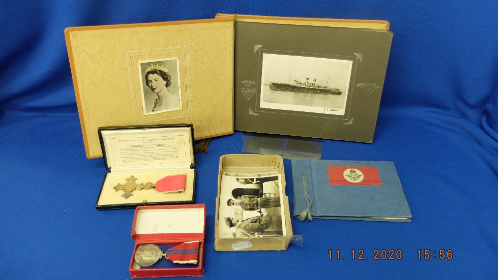 A collection of war memorabilia; OBE medal, Coronation medal, photographs inc Rommel and Montgomery, - Image 2 of 2