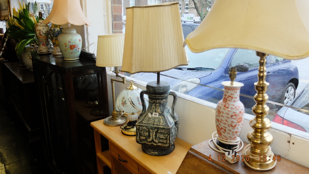 A large 1960's retro pottery lamp, - Image 2 of 3