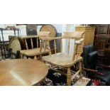 Two pine captains chairs