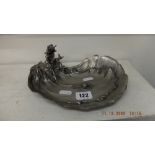 An Italian art nouveau pewter dish by Achille Gamba,