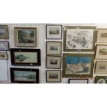 A qty of coloured etchings