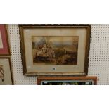 A gilt framed watercolour country scene