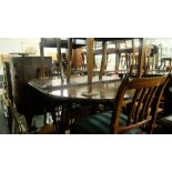 A regency style table and chairs