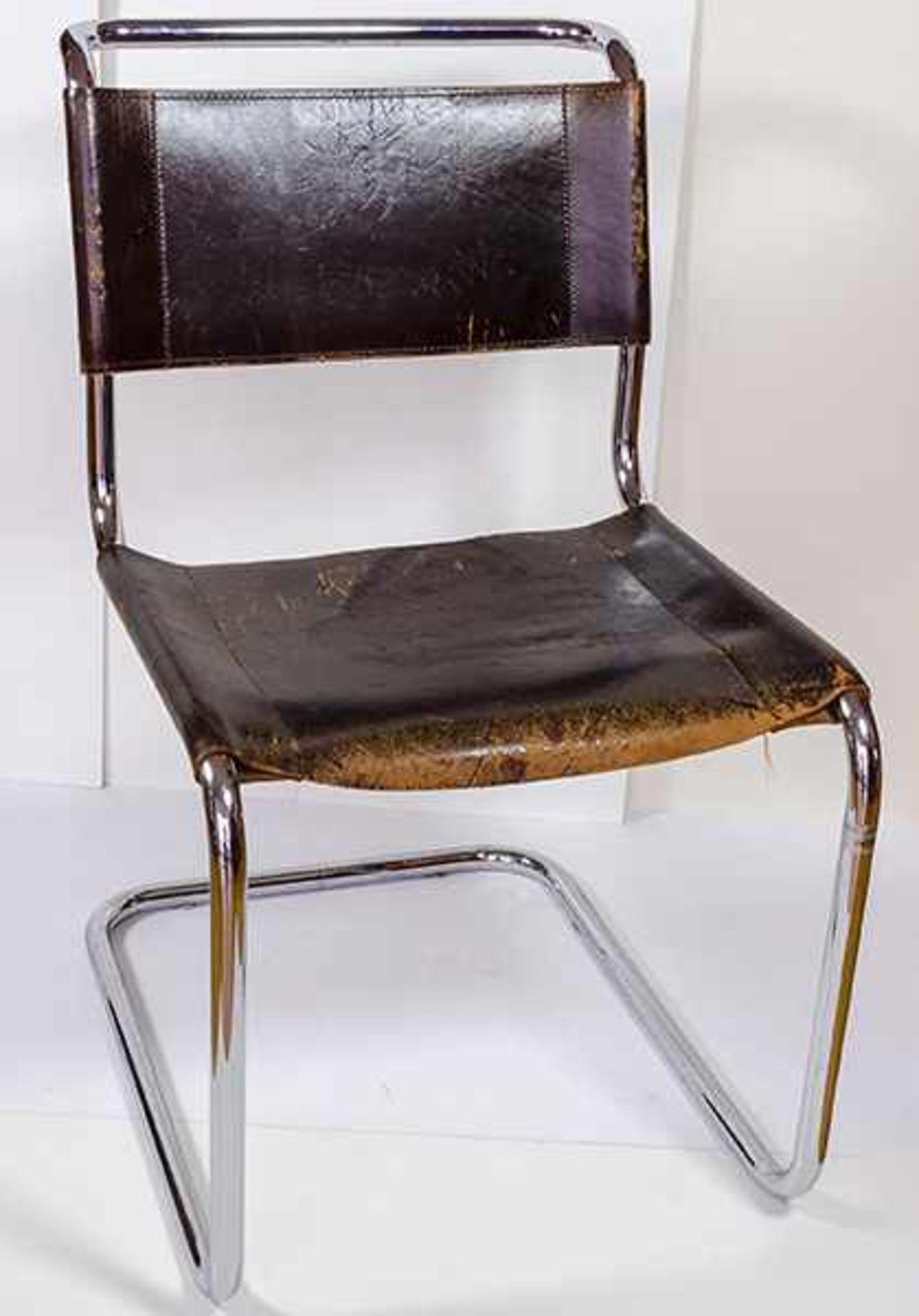 Bauhaus - - Stam, Mart. Paar Stühle. Model S 33. Entwurf 1926. Ausführung Thonet. Verchromtes - Bild 4 aus 8