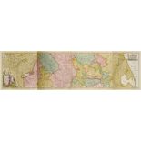 Karten - Europa - - Sammlung von 5 Karten und 1 Ansicht. Kolorierte Kupferstiche. Ca. 1575-1740.