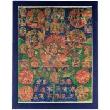 Asien - Tibet - - Thangka des Vajrapani. Gouache auf Stoff. Tibet. 19. Jahrhundert. Größe: 84 x 66