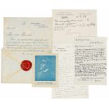 Sammlung von 4 französischen signierten Autographen zwischen 1913 und 1933. Handschriften auf