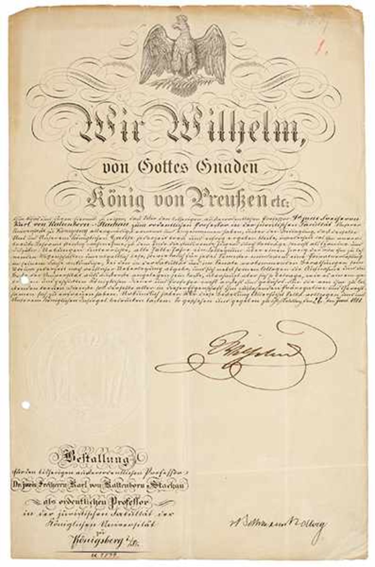 Wilhelm I. deutscher Kaiser und König von Preußen. 2 Urkunden mit eigenhändiger Unterschrift. - Bild 2 aus 4