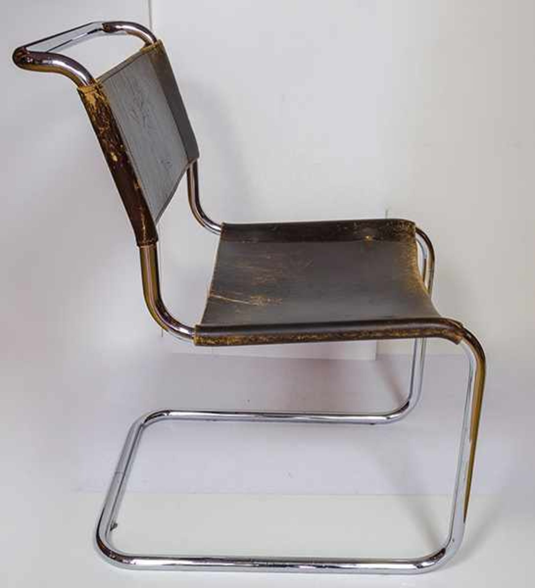 Bauhaus - - Stam, Mart. Paar Stühle. Model S 33. Entwurf 1926. Ausführung Thonet. Verchromtes - Bild 8 aus 8
