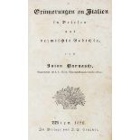 Pannasch, Anton. Erinnerung an Italien in Briefen und vermischte Gedichte. Wien, Heubner, 1826. 2