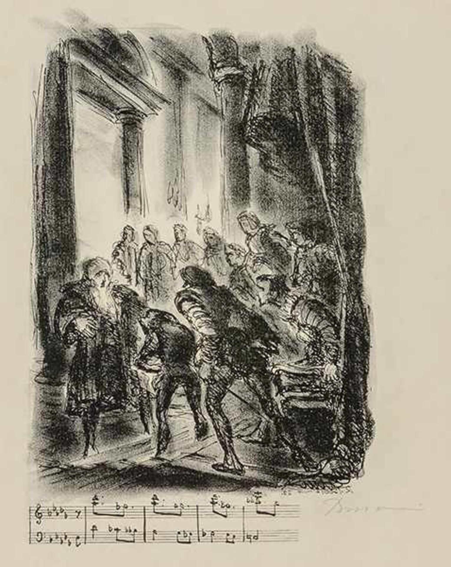 Busoni, Rafaello. Rigoletto. 12 lithografie per l'opera di G. Verdi, dedicte a Ferruccio Busoni. - Bild 2 aus 4