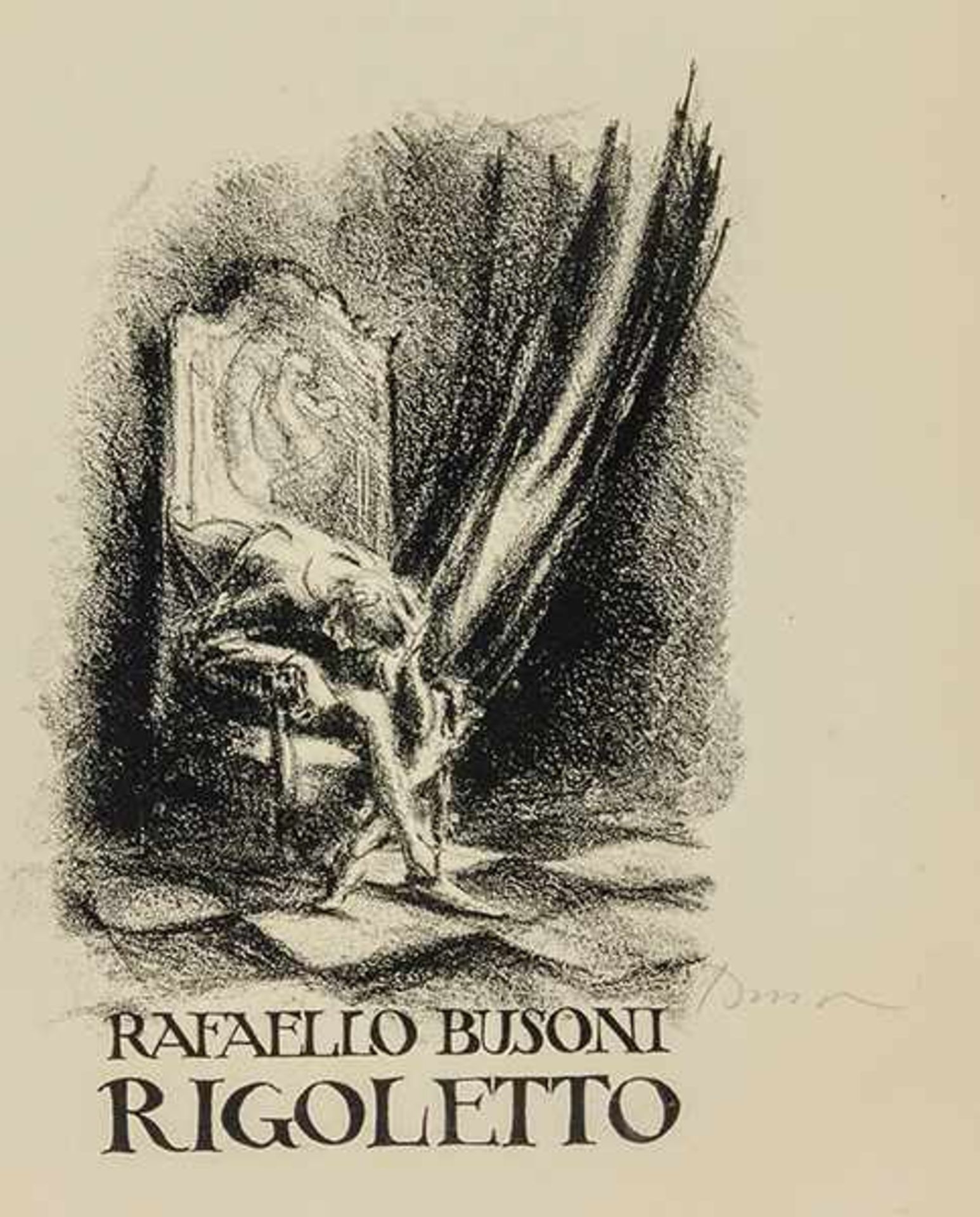 Busoni, Rafaello. Rigoletto. 12 lithografie per l'opera di G. Verdi, dedicte a Ferruccio Busoni.
