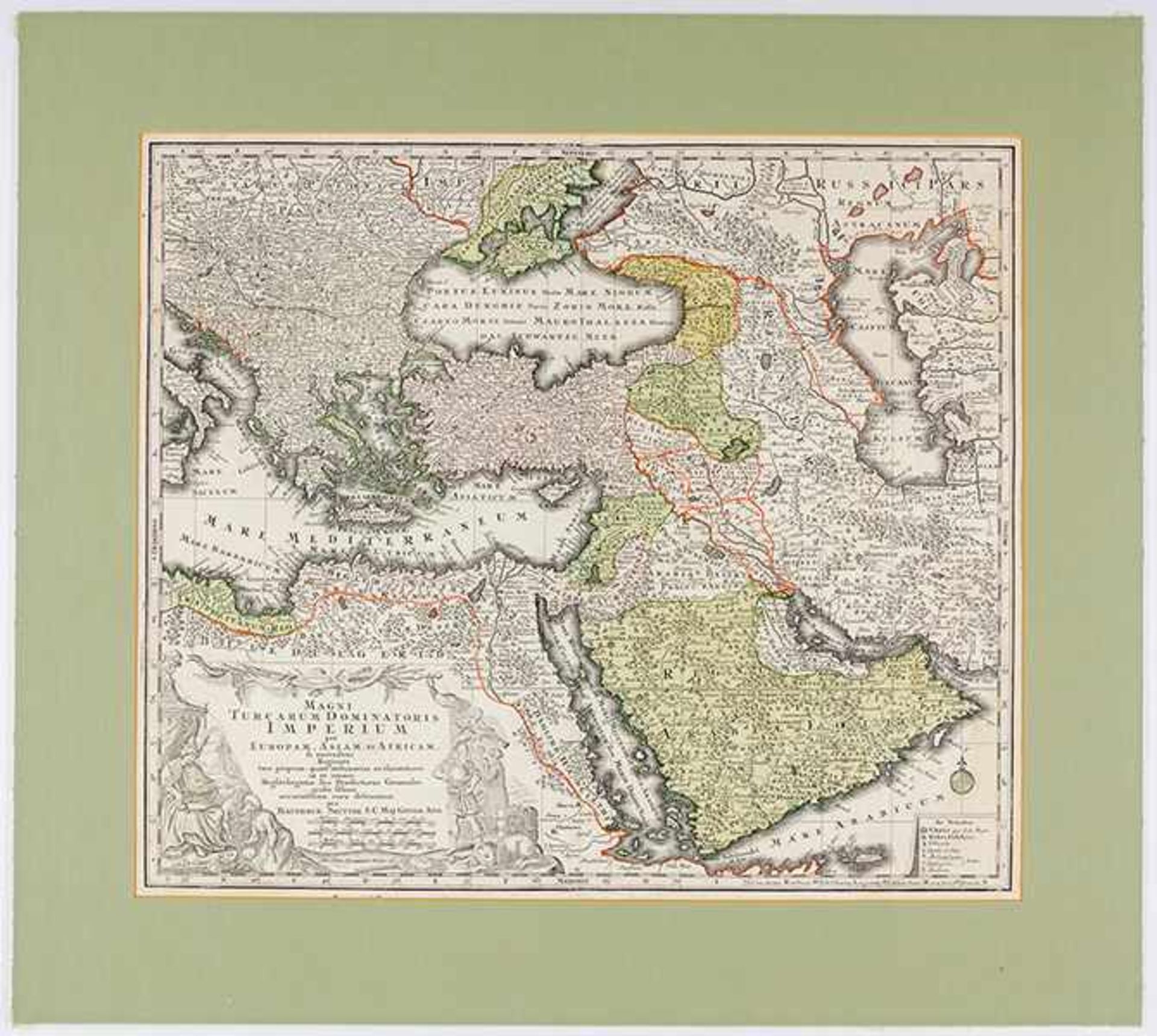 Karten - Türkei - - Seutter, Matthäus. Magni Turcarum Dominatoris Imperium per Europam, Asiam, et - Bild 2 aus 2