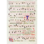 Missale - - Blatt aus einem Florentiner Missale. Lateinische Handschrift auf Pergament. Beidseitig