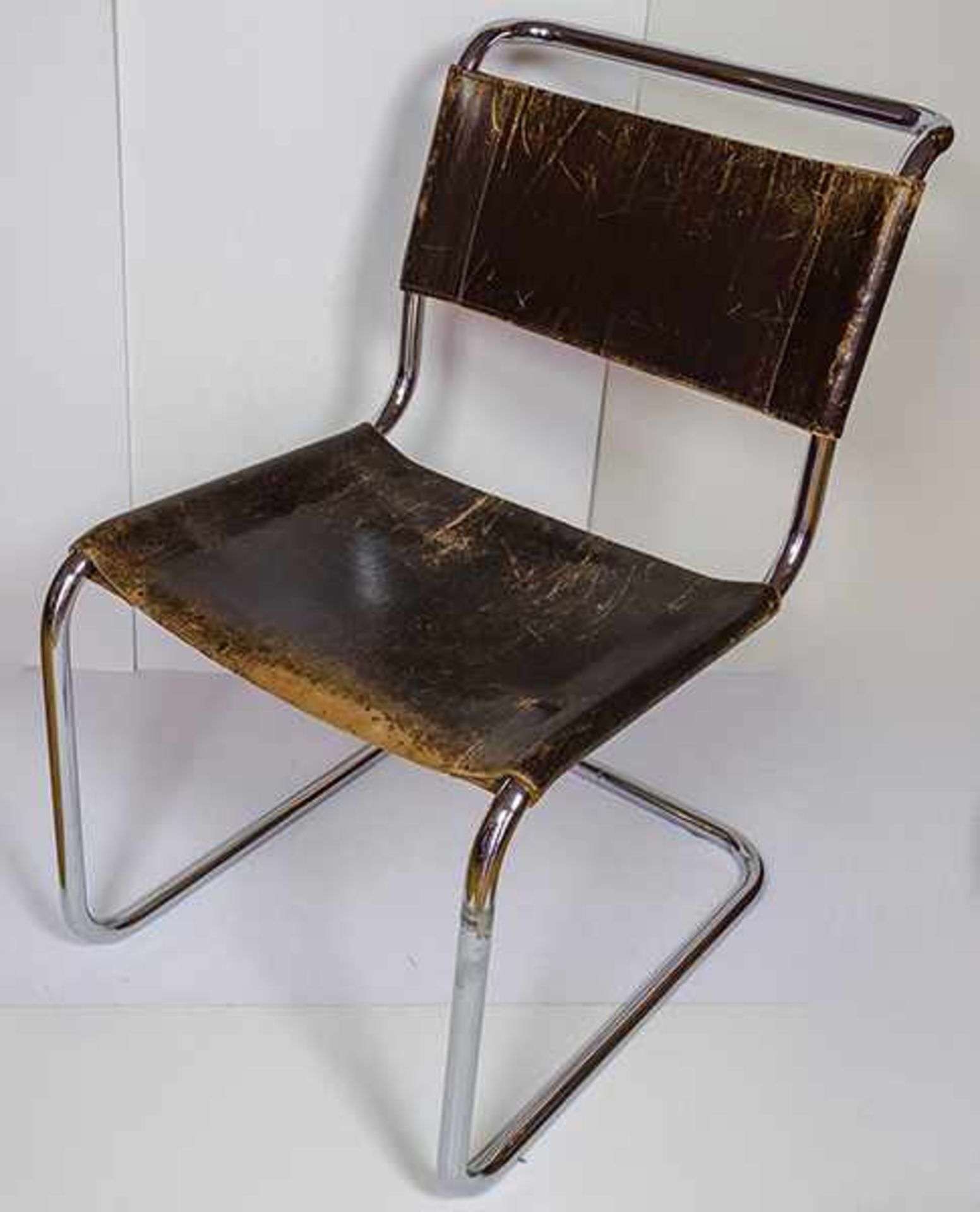 Bauhaus - - Stam, Mart. Paar Stühle. Model S 33. Entwurf 1926. Ausführung Thonet. Verchromtes - Bild 7 aus 8