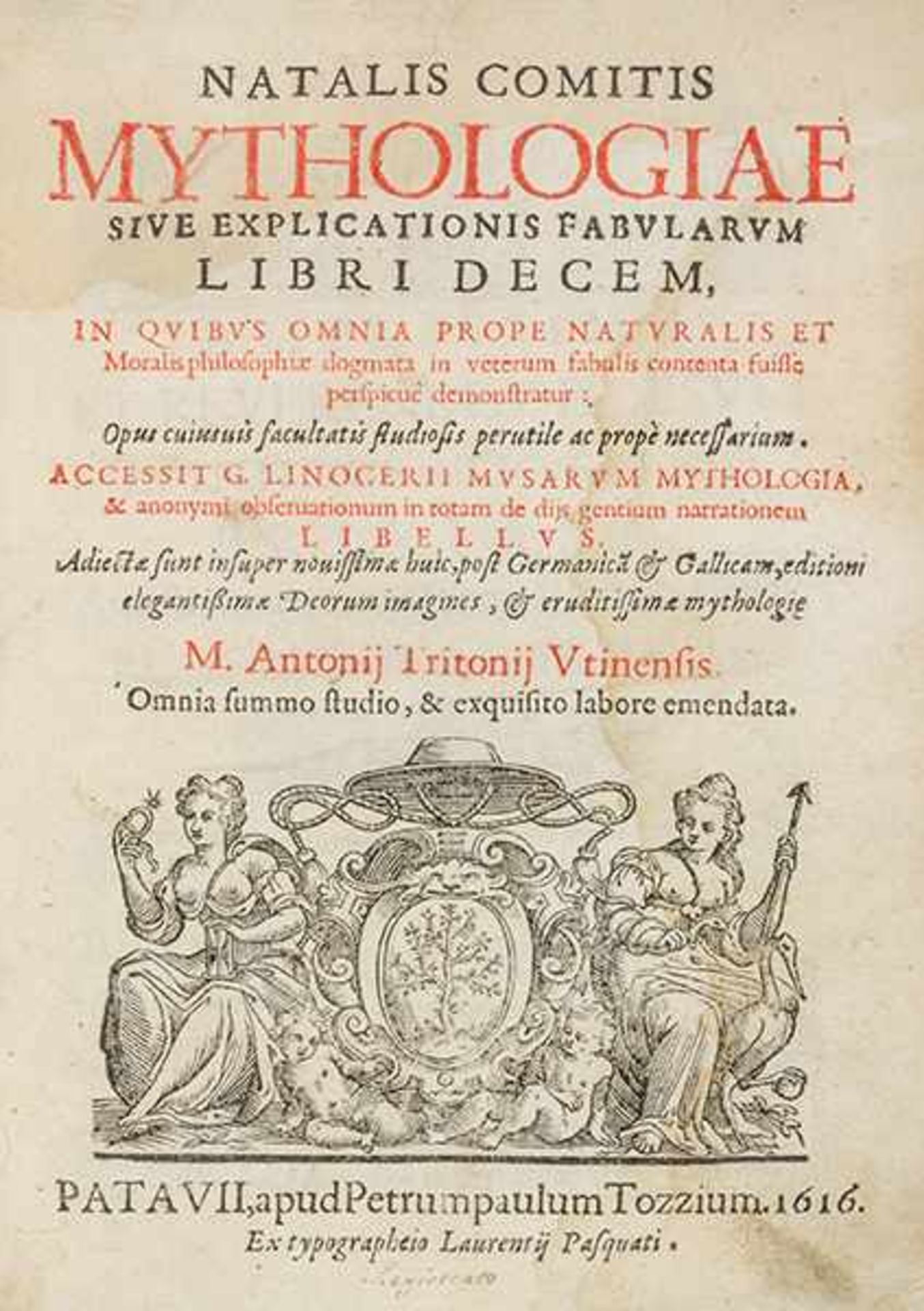 Conti (Comes), Natale. Mythologiae sive Explicationis fabularum libri decem, in quibus omnia prope - Bild 2 aus 5