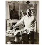 Lanskoy, André - - André Lanskoy in seinem Atelier. Original-Photographie. Vintage.