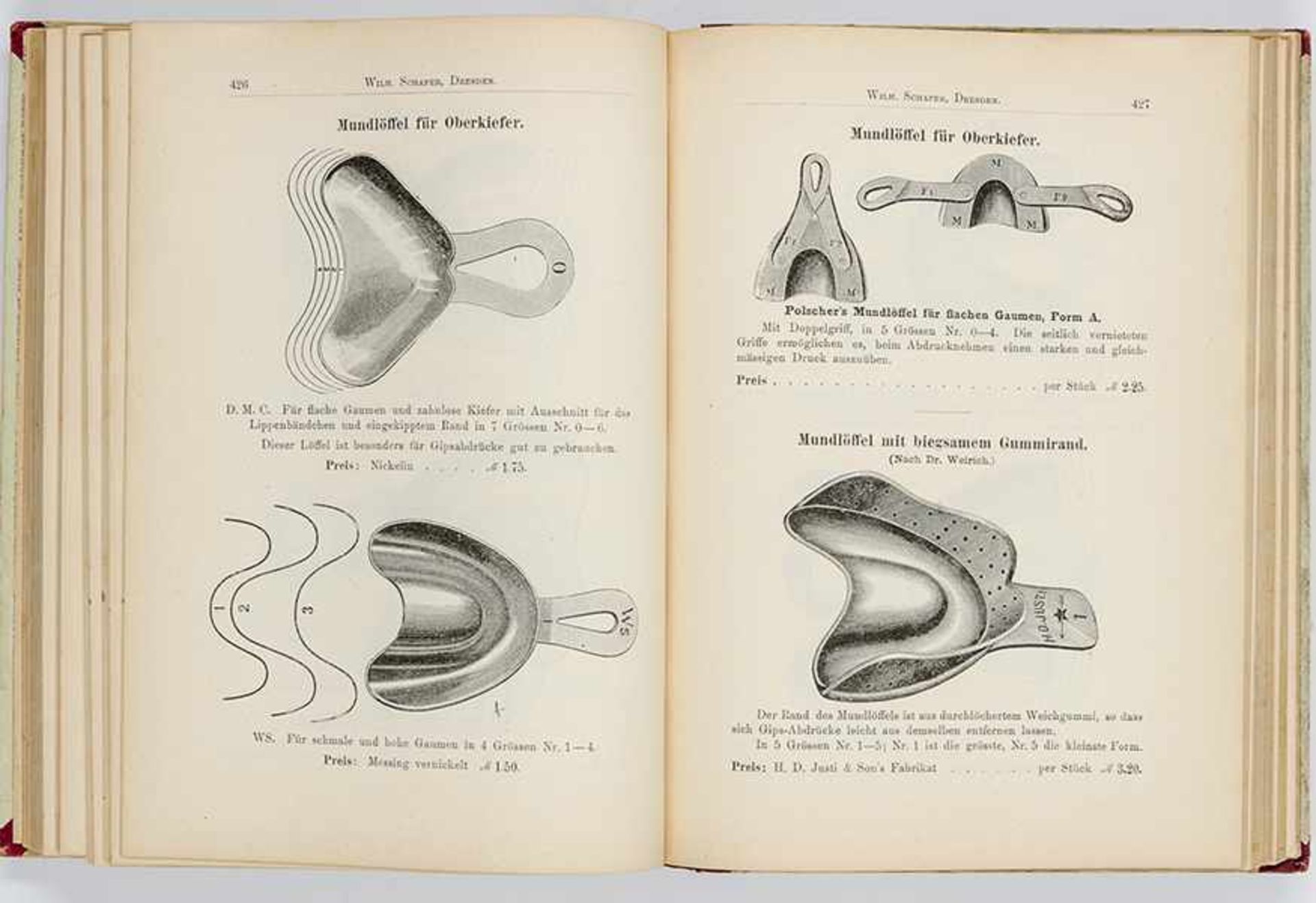 Medizin - Zahnmedizin - - Schaper, Wilhelm. Catalog über zahnärztliche und zahntechnische - Bild 4 aus 4